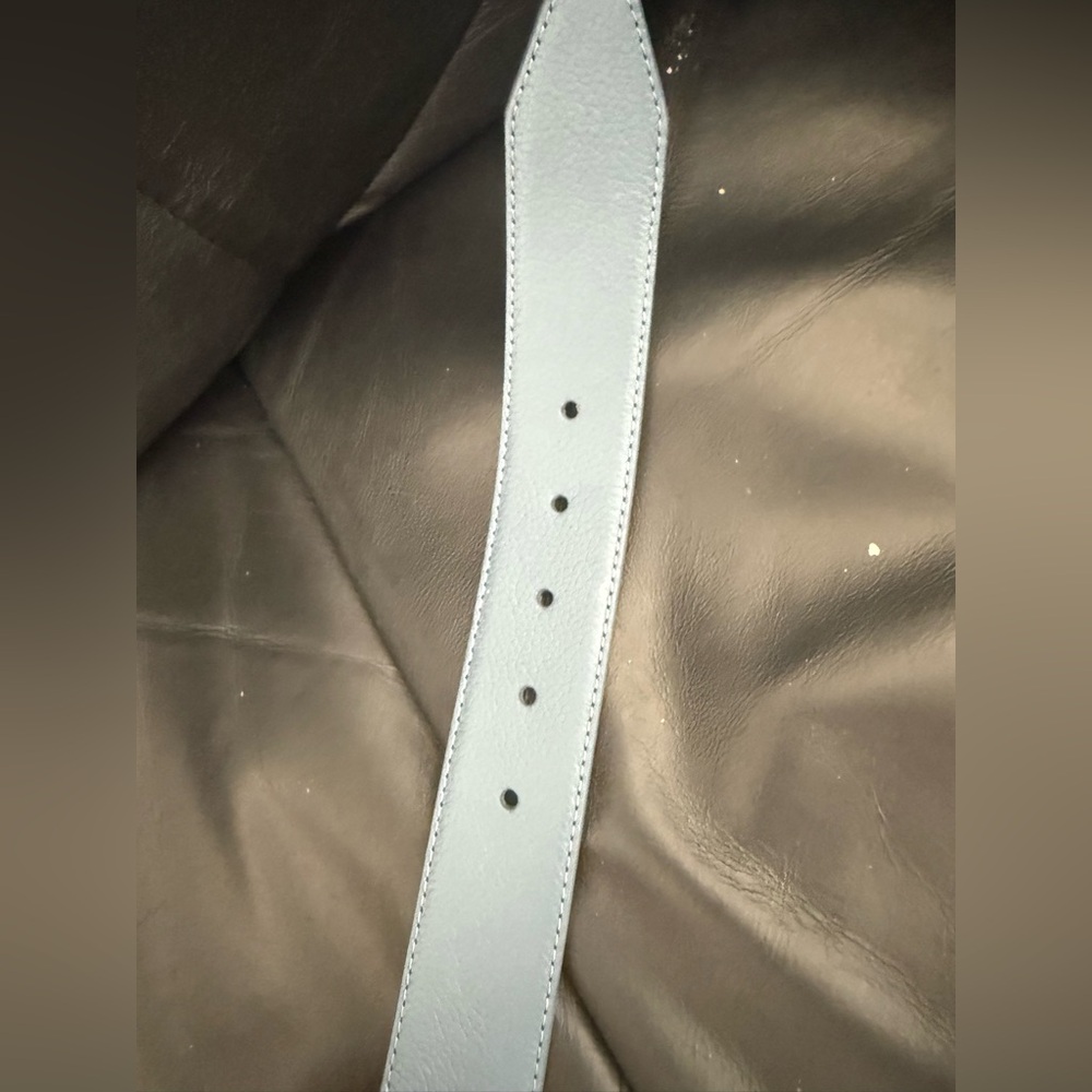 AUTHENTIC MICHAEL KORS LEATHER BELT BLUE W/MK CHARM LOGO BUCKLE SIZE small new - Picture 5 of 11